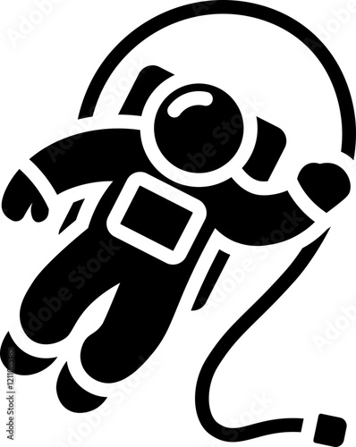 Floating Astronaut Glyph Icon