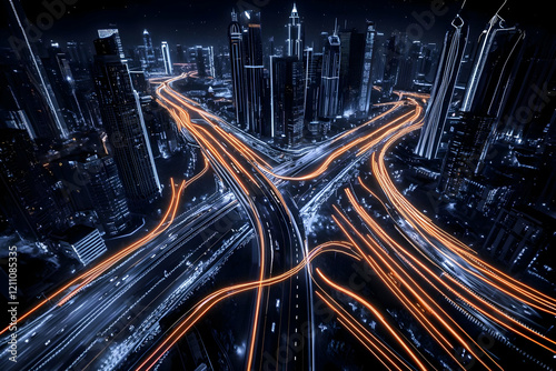 Illuminated Cityscape at Ni...