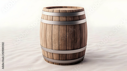 Wooden Barrel Stands on Smo...