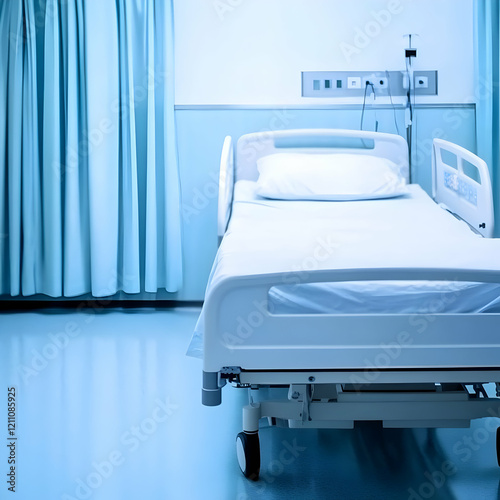 Empty Hospital Bed Stands R...