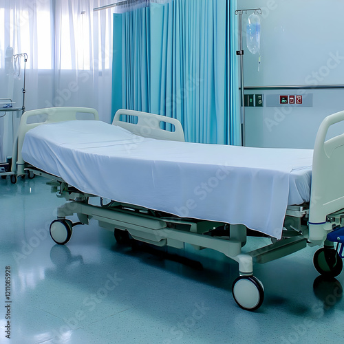 Empty Hospital Bed Stands R...
