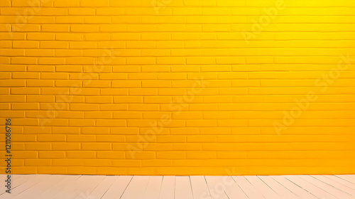 Vibrant Yellow Brick Wall M...