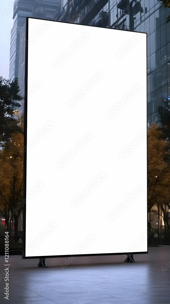 Blank billboard mockup displays with city background smoothly provides ample space for advertisement designs Blank billboard mockup displays with city background smoothly provides ample space for advertisement designs