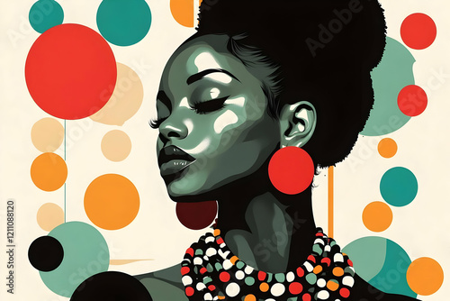 Stylish Woman with Colorful...