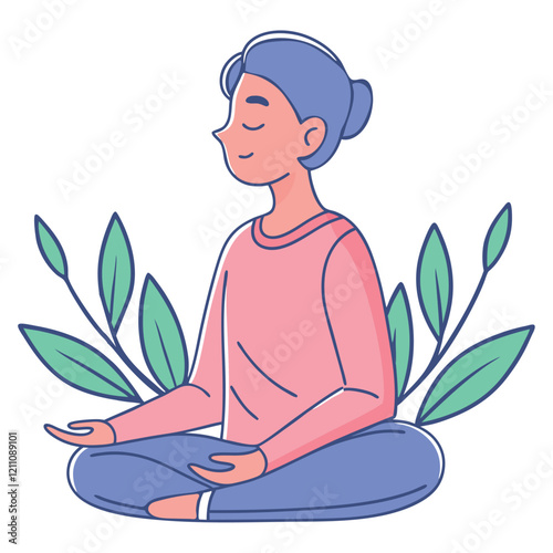 Meditation pose vector
