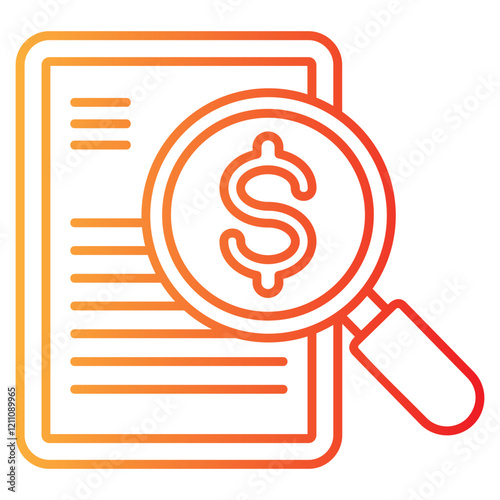 credit bureau checking vector single icon with a line gradient style