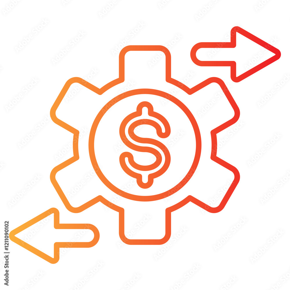 cash flow vector single icon with a line gradient style cash flow vector single icon with a line gradient style