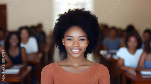 Smiling Student Sits Confid...