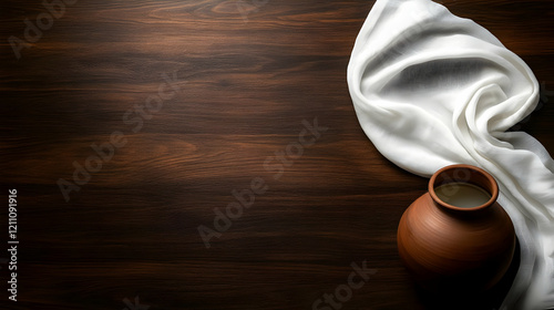 Clay Jug with Milk and Whit...