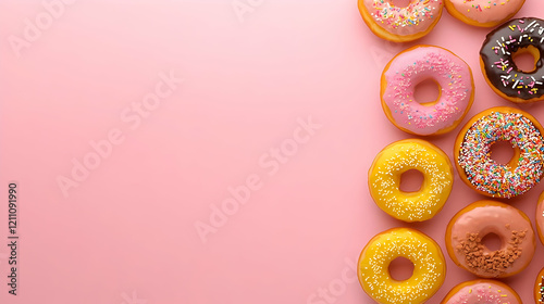 Colorful donuts with sprink...