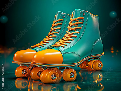 Turquoise and Orange Roller...