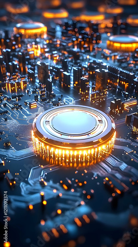 Futuristic Circuit Board Gl...