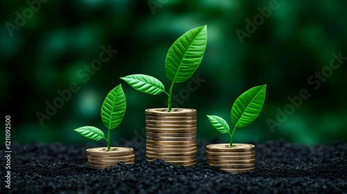 Green Plants Growing from S...