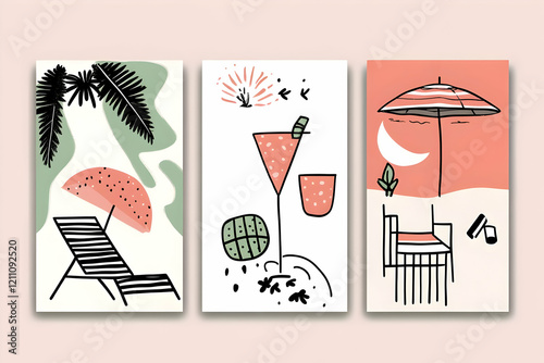 Abstract Summer Vacation Sc...