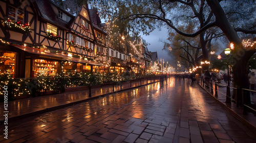 Charming European Street Gl...