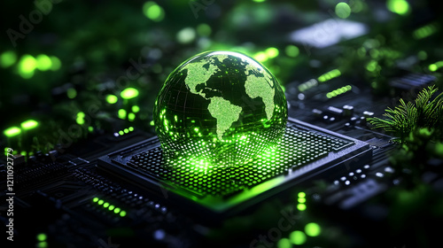 Green Earth Hologram on Com...