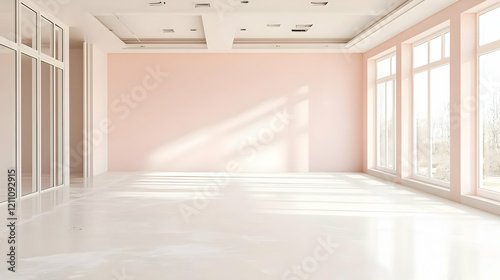 Empty Room with Pink Walls,...