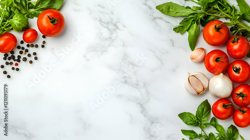 Fresh Tomatoes, Garlic, Bas...