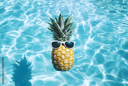 Pineapple wearing sunglasse...