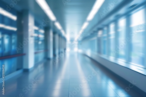 Wallpaper Mural Empty corridor in modern hospital. Blurred background Torontodigital.ca