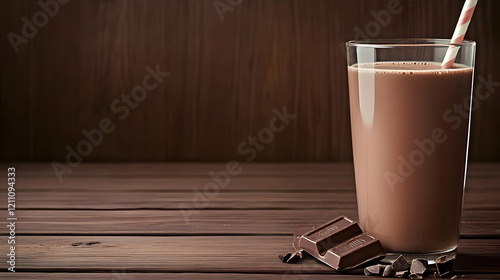 Chocolate Milk in a Glass w...