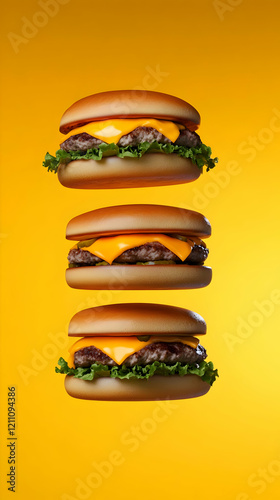 Three Delicious Burgers Flo...