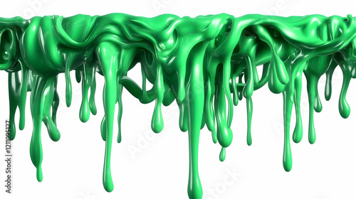 Viscous Green Liquid Drippi...