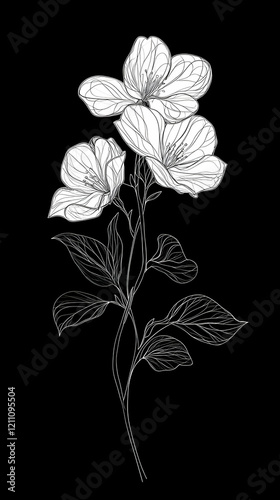 Elegant Line Art of Flowers...