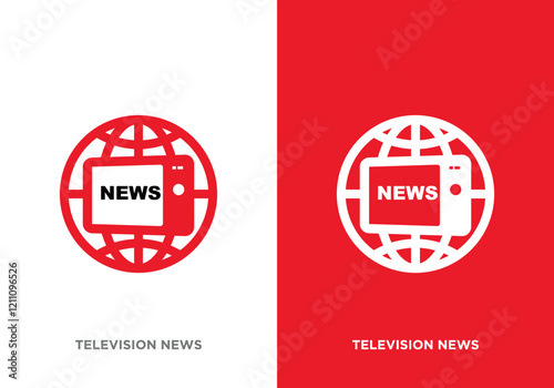 world news broadcaster television vector logo. world news headlines logo design