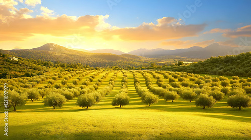 Olive Grove Bathed in Golde...