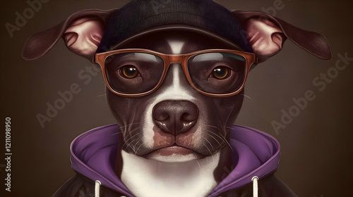 Stylish Dog Wears a Cap, Su...