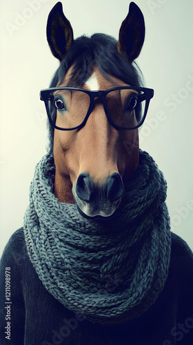 Stylish Horse Wears Glasses...