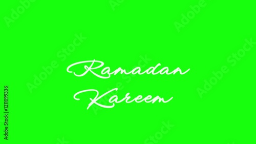 Greeting of text animation Ramadan kareem on green background. The background is very bright and lively, giving the impression of a happy and energetic scene