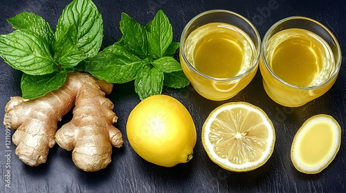 Ginger, Lemon, Mint, and Tw...
