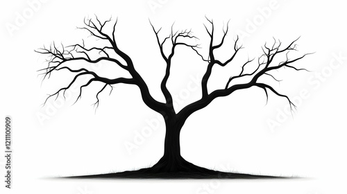 Silhouette of a Bare Tree S...