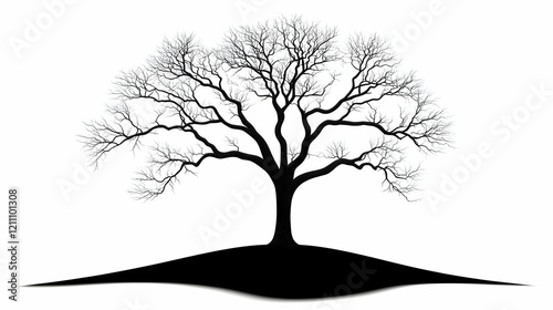 Silhouette of a Bare Tree S...