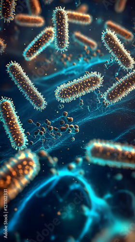 Microscopic View of Bacteri...