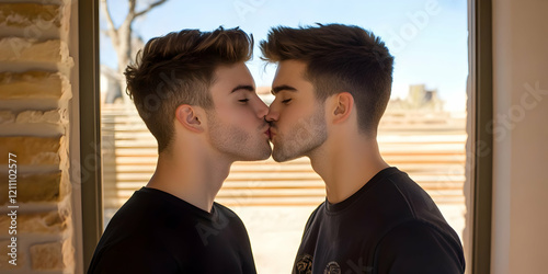 Two Men Share a Tender Kiss...