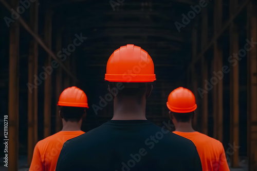 Three Workers Wearing Orang...