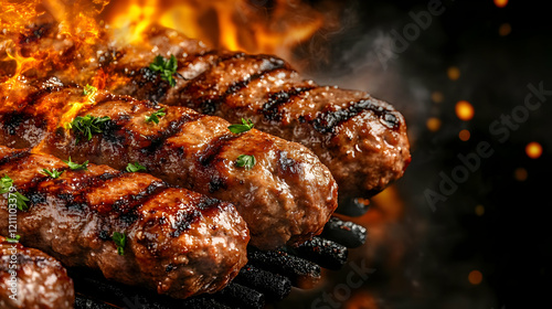 Grilled Meatballs Sizzle on...