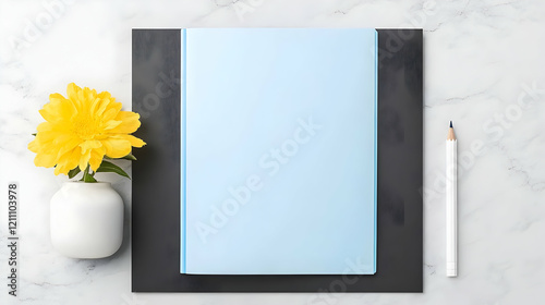 Blank Light Blue Book Mocku...