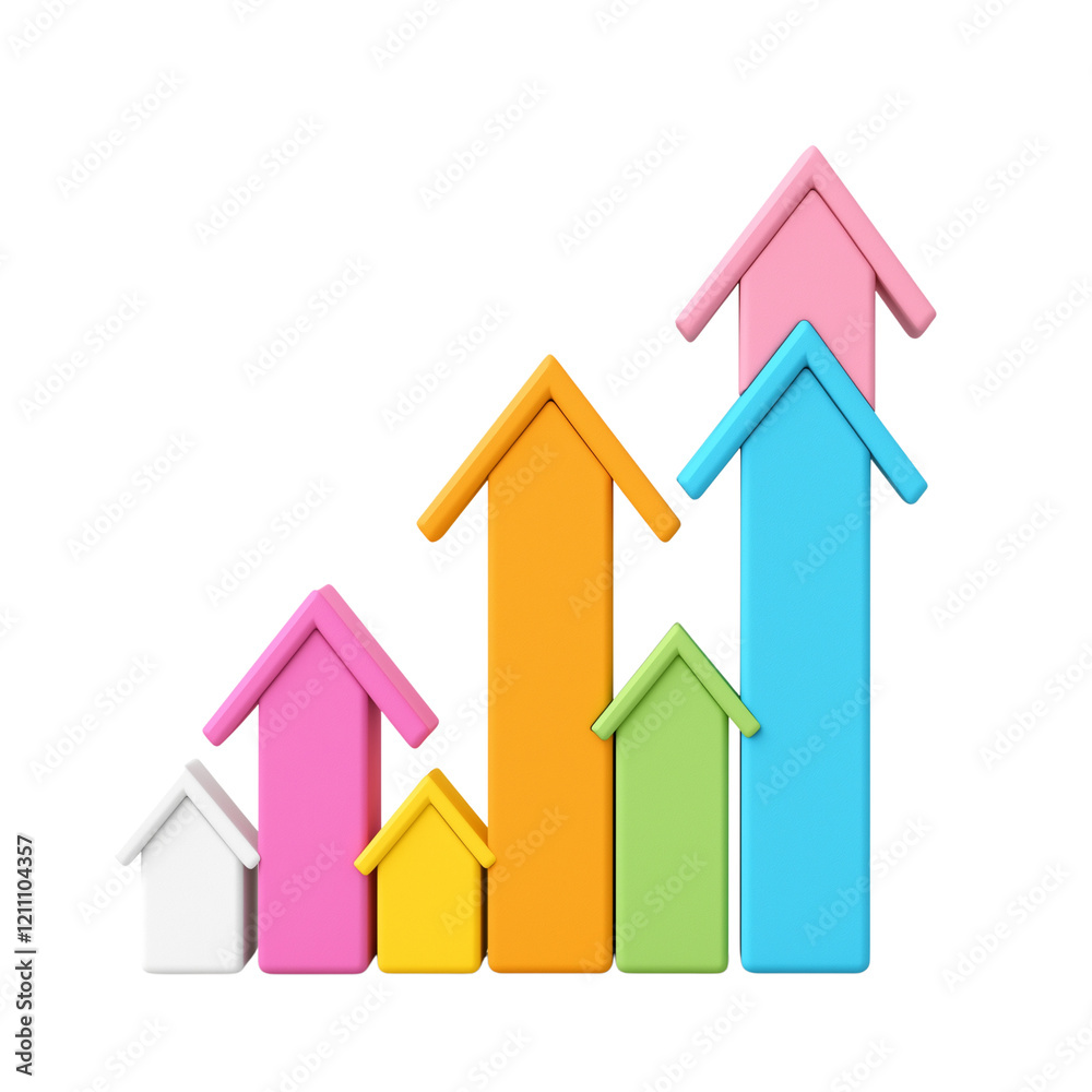 Rising Arrow Graph | Colorful Business Growth and Success Concept Rising Arrow Graph | Colorful Business Growth and Success Concept