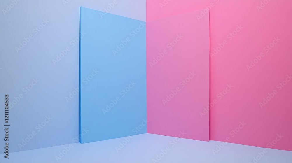 Abstract Pastel Pink and Blue Corner Design Abstract Pastel Pink and Blue Corner Design