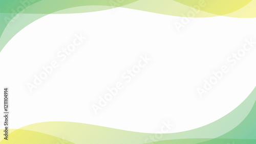 White desktop wallpaper, gradient green border design vector
