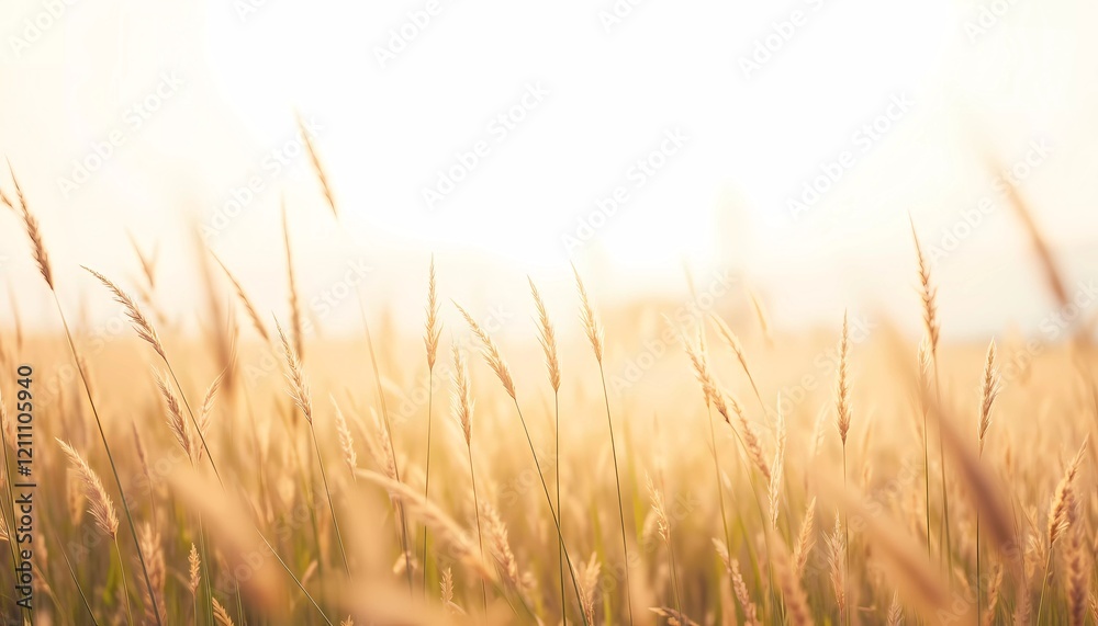 Dry grass swaying gently against white background
