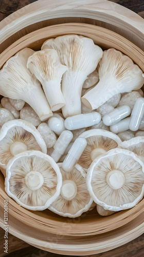 White Mushrooms and Capsule...