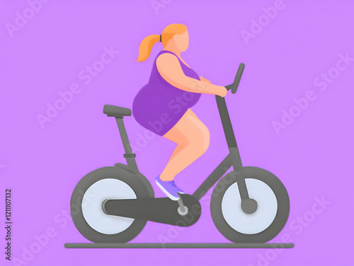 Woman Exercises on Stationa...