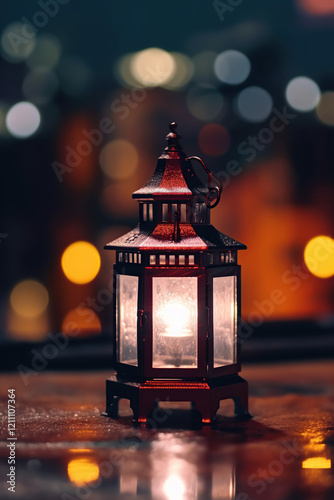 Islamic lights for Ramadan, Eid al-Fitr and Adha with blurred background