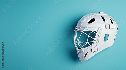 White Goalie Helmet Isolate...