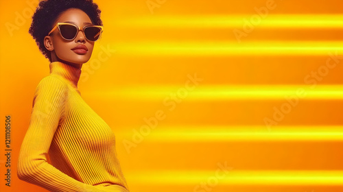 Stylish Person Poses in Yel...